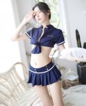 Bluewhite  Policewomen Uniform Cosplay Costumes  Lingerie  Stewardess Police Sailor Slutty Skirt Schoolgirl Uniform  Ex
