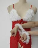 Christmas Babydoll Dress Women See Through Mesh Lingere Flirting Bandage Handcuffs Underwear Porno  Adult Sleepwear Cosp