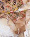Ellolace  Lingerie Fairy Floral Embroidery Padded Underwear Lace Set Woman 2 Pieces  Luxury Fancy Outfits Intimate  Bra 