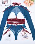 Ellolace  Lingerie Ual Costume Cut Out Porn Transparent Exotic T Shirts Gothic Sensual Accessories 4 Piece Garter Belt