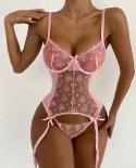 Ellolace Love Heart Shaped Lingerie Fetish Underwear That Can See Romance Valentines Day Set Woman 2 Pieces Lace Intima