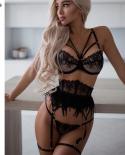 Ellolace Feather Lingerie Embroidery Fancy Female Underwear Transparent Bra Luxury Lace Intimate Delicate  Brief Sets  B