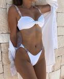 Colored Chain  Bikini 2022 Women Solid Color Tube Top Knotted Swimsuit Summer Bathers Bathing Suit Thong Swimsuit Biquin