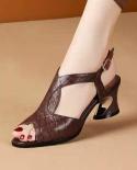 Womens Fish Mouth Sandals, Medium And Thick Heels, Stylish, Comfortable With Soft Bottom And Straps, Summer 2022