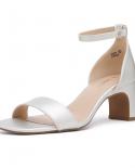 Dream Pairs Womens Sandals Square Toe Low Block Chunky Heels Ankle Strap Dress Pumps White Sliver Ladies Shoes And Sand
