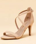 Dream Pairs Sandals Woman Summer 2022 Fashion Stilettos Pu Leather Gladiator High Heels Sandals Open Toe Pump Shoe For W