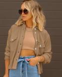 New Casual Loose Corduroy Jacket Women Spring Long Sleeve Womens Jackets Coat Fashion Outwear Solid Tops Female Clothin