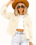 New Casual Loose Corduroy Jacket Women Spring Long Sleeve Womens Jackets Coat Fashion Outwear Solid Tops Female Clothin