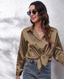 Spring Button Satin Silk Shirts For Women Fashion Youth Satin Blouses Cheap And Pretty Luxury Shirt Tops Female Clothing