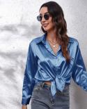 Spring Button Satin Silk Shirts For Women Fashion Youth Satin Blouses Cheap And Pretty Luxury Shirt Tops Female Clothing