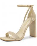 Dream Pairs High Heels Chunky Block Square Toe Heels For Women Dressy Open Toe Heel Sandals Ankle Strappy Women Sandals 