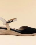 Dream Pairs Womens Wedge Sandals Closed Toe Ankle Strap Espadrilles Sandals Vintage Elegant Lady Buckle Pu Platform Sho