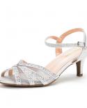 Dream Pairs Fashion Glitter Thin Heel Pumps Women Sandals Elegant Ankle Buckle Summer Luxury Bling Shoes For Women Heels