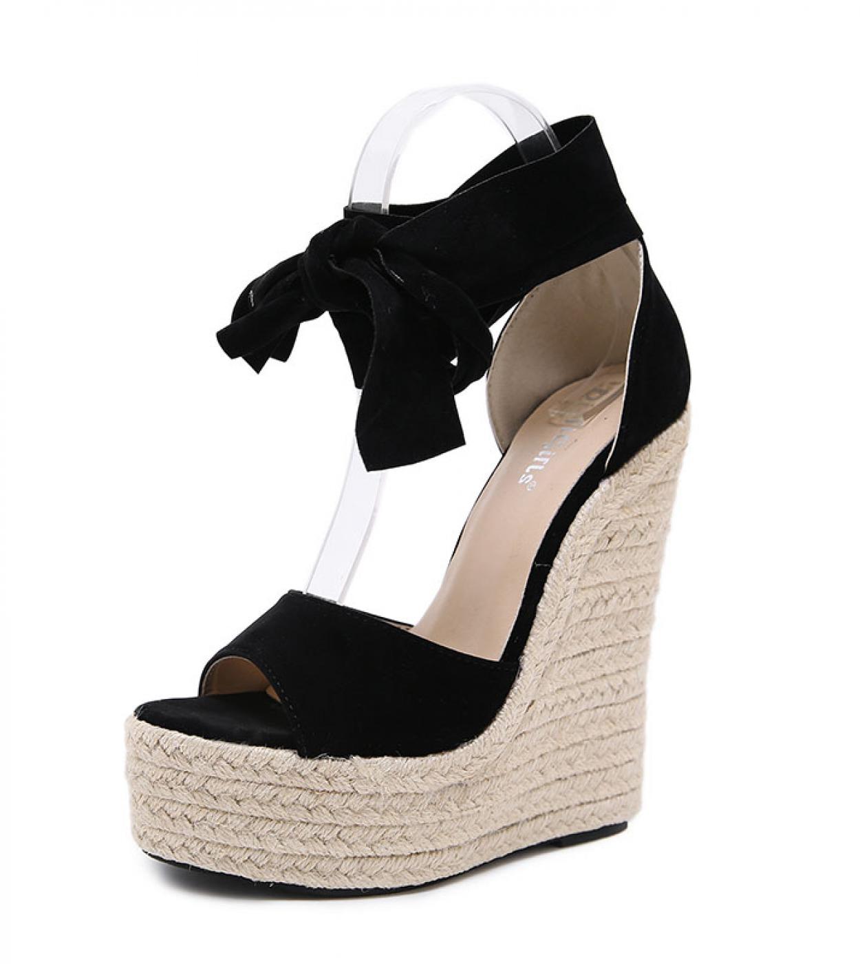 Woman Platform Heel Summer Wedge Straps Open Toe Fashion  Black Roman Style Sandals Designer Luxury Bridal Shoes Trend L