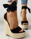 Woman Platform Heel Summer Wedge Straps Open Toe Fashion  Black Roman Style Sandals Designer Luxury Bridal Shoes Trend L