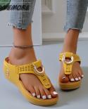 New Summer Womens Sandals Beach Shoes Large Size 43 Flip Flops Platform Wedges Comfortable Slippers Slides Cute Sandals