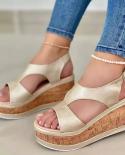 Womens Wedge Sandals 2022 New Summer Female Fshion Buckle Platform Sandals Ladies High Heels Leisure Non Slip Large Siz