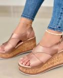 Womens Wedge Sandals 2022 New Summer Female Fshion Buckle Platform Sandals Ladies High Heels Leisure Non Slip Large Siz