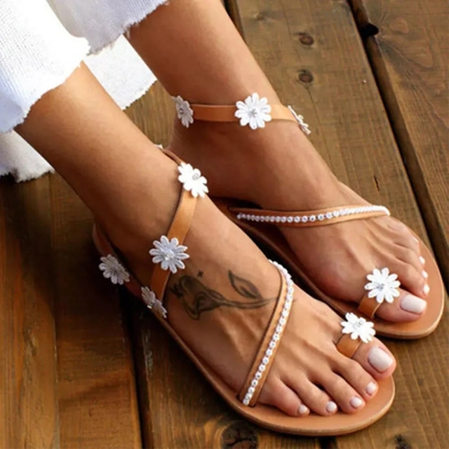 MJGkhiy Sandalias De Mujer Bajas Cómodas Al Aire Libre Memory Foam