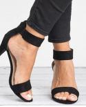 Comemore Women Sandals Party Summer Shoes High Heels Ankle Strap Female Medium Heel Sandal Zipper Plus Size 43 Sandalias