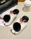 Comemore Christmas Elk Plush Home Slippers Women Casual Winter Warm Shoes Comfort Deer Slippers Zapatos Mujer 2022 Free 