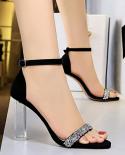 Comemore 2022 Summer Women Shoes 95cm High Heels Sandals Bling Silver Black Heels Suede Pumps Lady Plus Size 43 Luxury 