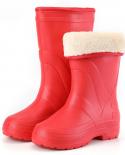 Comemore Plush Warm High Rain Boots Womens Antiskid Rubber Eva Cotton Light Water Shoes Galoshes Winter 2022 Waterproof