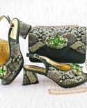 qsgfc עיצוב קלאסי ניגרי נעלי סגנון שחבור תלת מימד תיק קישוט יהלומים גדול אפריקאי אציל אמצע עקב s