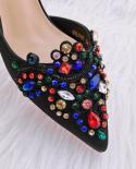 Qsgfc New Fashion Trends Luxury Colorful Rhinestone Decoration Comfortable Pointed Toe High Heels Party Ladies Shoes And