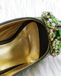 qsgfc עיצוב קלאסי ניגרי נעליים בסגנון שחבור תלת מימדי תיק יהלום גדול קישוט אצילי שרוך נעלי עקב אמצע