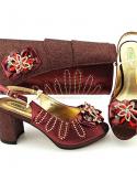 Italian Design  Newest Wedding Women Shoes And Bag Set With Colorful Crystal And Metal Decoration In Champagne Gold Colo