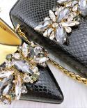 Qsgfc 2023 Italian Design Embossed Varnish Style Shoe Bag Big Diamond Decoration Classic Noble Shoes Matching Bag  Pumps