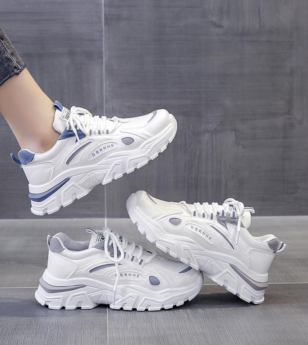 US 22.32 2022 New Womens Sneakers Autumn Fashion Lace Up Dad Shoes For Women Platform Casual Sport Shoes Chaussure Femme Description
