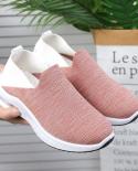 Autumn New Casual Breathable Mesh Rocking Shoes Female Slip On Flat Sneakers Fashion Soft Sole Simple Fly Weave Socks Sh