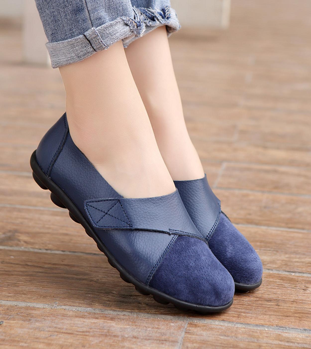 Plus Size Casual Flat Shoes Women Retro Slip On Lightweight Comfort Sneakers Fashion Soft Sole Loafer Female Moccasin Bo
