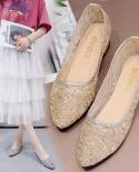 2022 New Summer Womens Transparent Shoes Woman Party Sequins Low Heels Women R Big Size Sandals Womens Shoes Comfort Su
