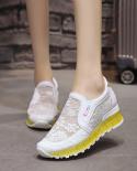 2022 Summer Shoes New Mesh Sneakers For Women Fashion Casual Wedge Platform Casual Shoes Female Slip On Breathable Sport
