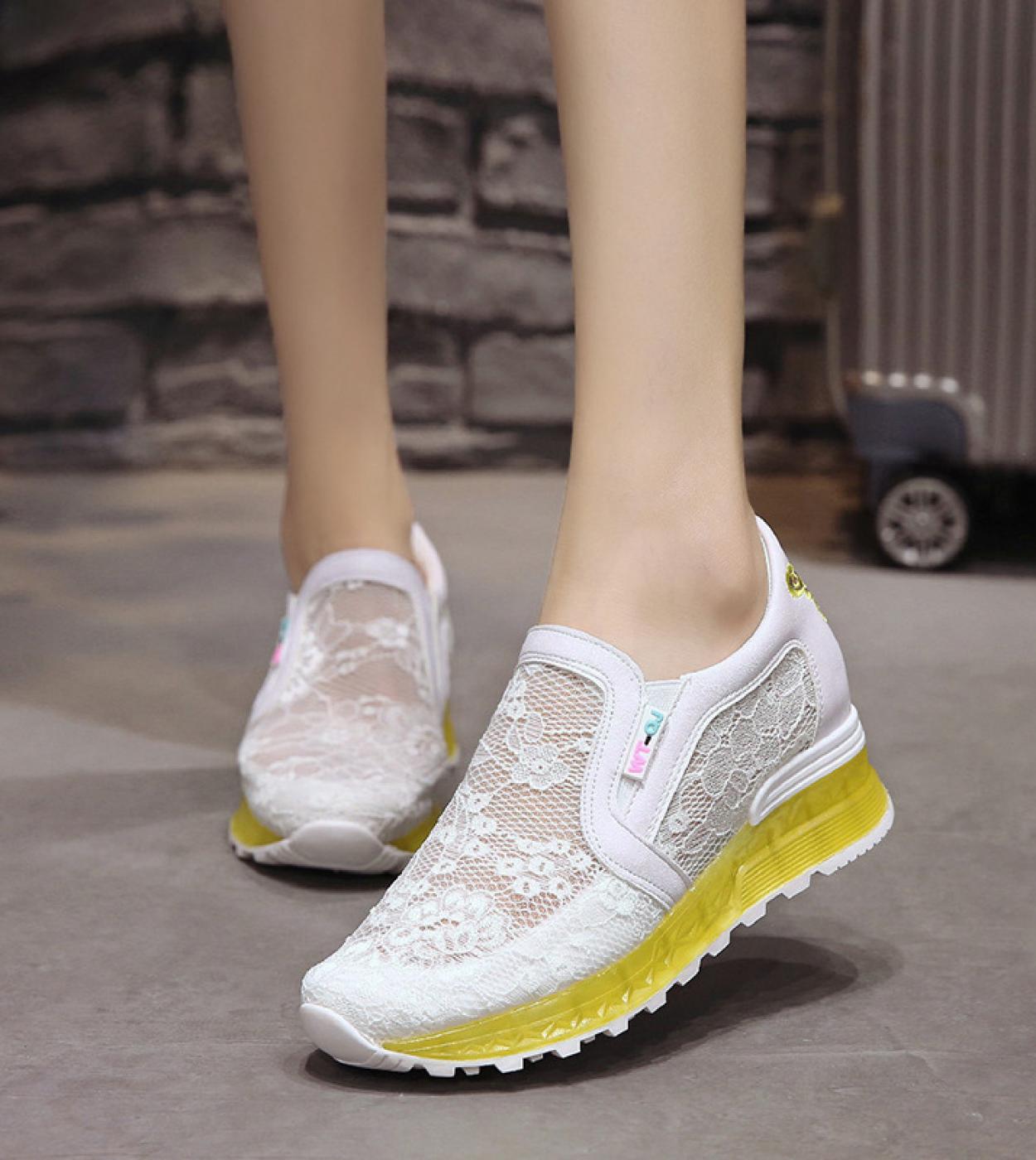 2022 Summer Shoes New Mesh Sneakers For Women Fashion Casual Wedge Platform Casual Shoes Female Slip On Breathable Sport