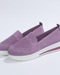 2022 Fashion New Women Knitted Shoes Fashion Slip On Plus Size Casual Ladies Loafers Breathable Mesh Light Comfortable S