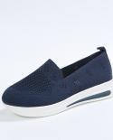 2022 Fashion New Women Knitted Shoes Fashion Slip On Plus Size Casual Ladies Loafers Breathable Mesh Light Comfortable S