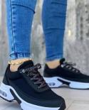 2022 New Wedge Platform Sneakers Fashion Lace Up Breathable Mesh Plus Size 43 Vulcanized Shoes Thick Sole Ladies Dad Sho