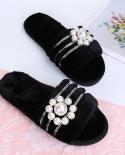 2022 Pearl Flower Slippers Flat Sandals Summer New Muller Shoes Women Outdoor Beach Leisure Slippers Indoor Apartment Sl