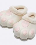 2023 Cute Cat Paws Furry Slippers Funny Indoor Home Fluffy Slides Female Floor Kawaii Shoes Slippers Lovely Cat Cotton S