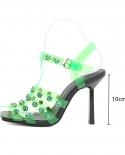 Runway Style Candy Colors Soft Pvc Women Sandals  Narrow Band High Heels Gladiator Sandals Fashion Summer Party Jelly Sh