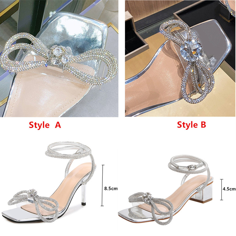 40,30 $-Étoile Style cristal femmes sandales luxe strass nœud