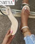 Womens Sandals Ankle Strap High Heels Clear Crystal Transparent Classic Buckle High Quality Women Shoeshigh Heels