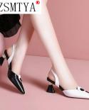 New Pointed Women Sandals  Spring Summer Mid Heel Hollow Shoes Fashion Womens Shoes Obuv Zapatos Mujer Size 41middle He