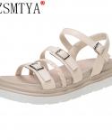 Women Sandals Fashion Summer Sandalias Fashion Platform Sandales 3cm Heel Buckle Basic Women Shoes Plus Size 40middle He