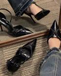 Brand Vintage Rivet Y Leather Strap Women Pumps Spring Summer Punk Spike High Heels Fashion Big Size 43 Office Lady Shoe