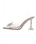 Star Style Crystal Butterfly Transparent Women Pumps Jelly Office Lady Shoes Summer Slingbacks High Heels Wedding Bridal